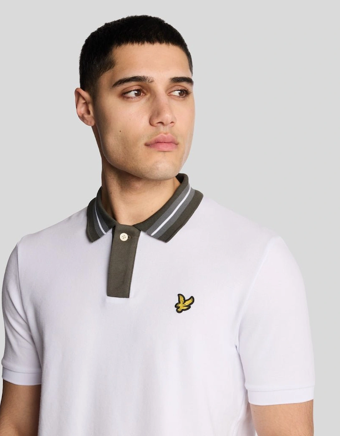 Contrast Tipped Collar Polo Shirt