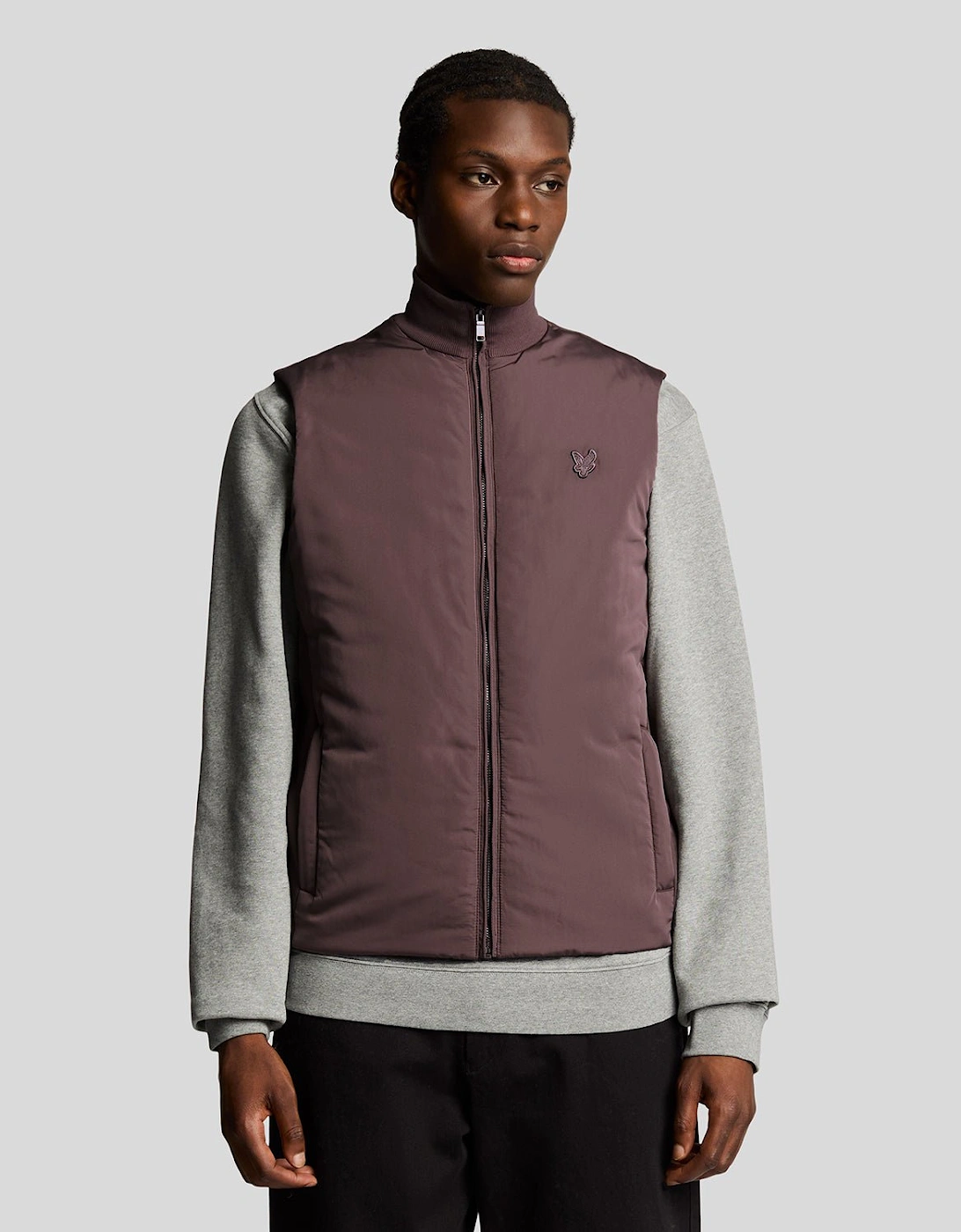 Lyle And Scott Men's Tonal Hybrid Gilet - Brown - Size: 44/Regular