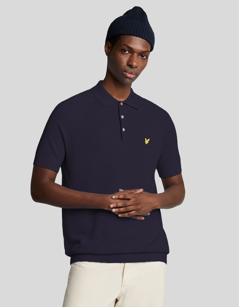 Linen Blend Knitted Polo Shirt