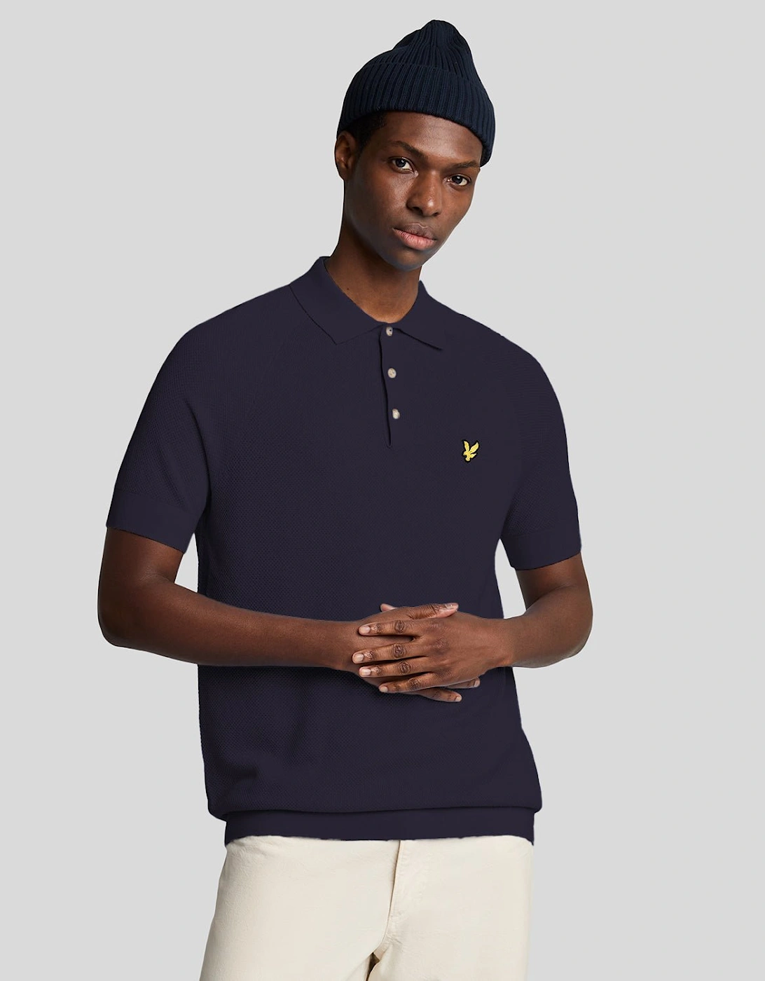 Linen Blend Knitted Polo Shirt, 6 of 5