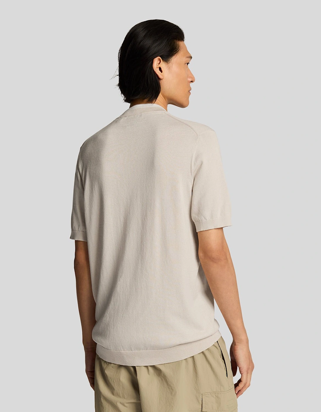 Tipped Mock Neck Short Sleeve Jumper