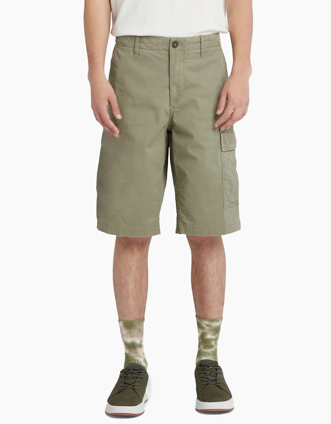 Timberland Men's TIMBERLAND Mens Cargo Shorts Summer Casual Quick Dry Waistband Beach Shorts - Green