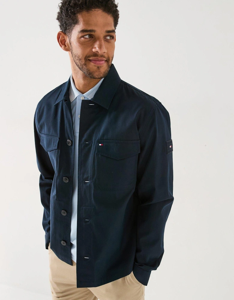 Cotton Nylon Overshirt - Navy