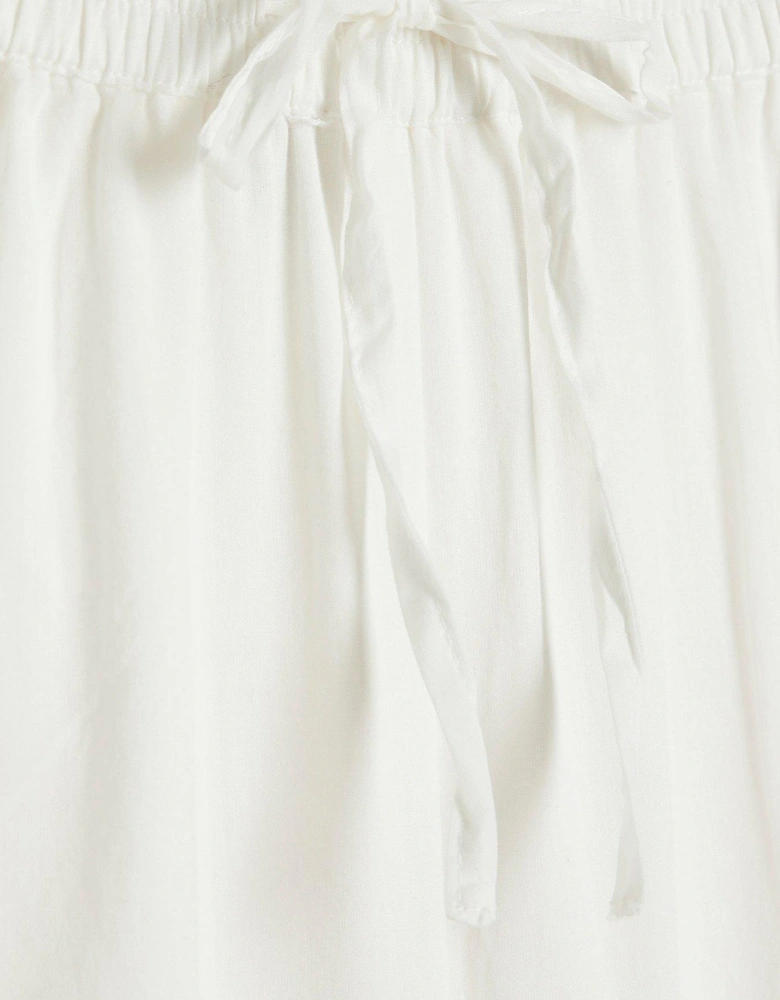 Lace Insert Trousers - White