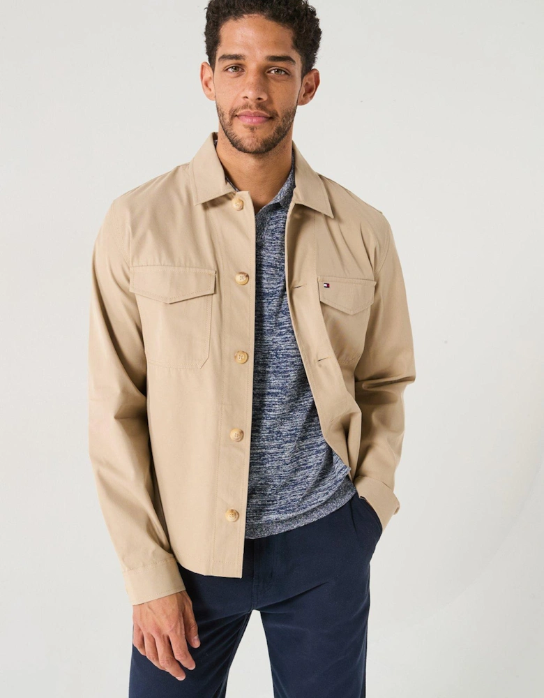 Cotton Nylon Overshirt - Natural