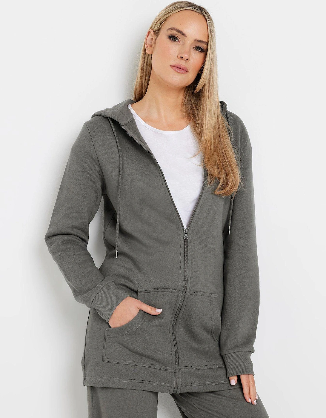 Tall Longline Zip Thru Hoodie, 2 of 1