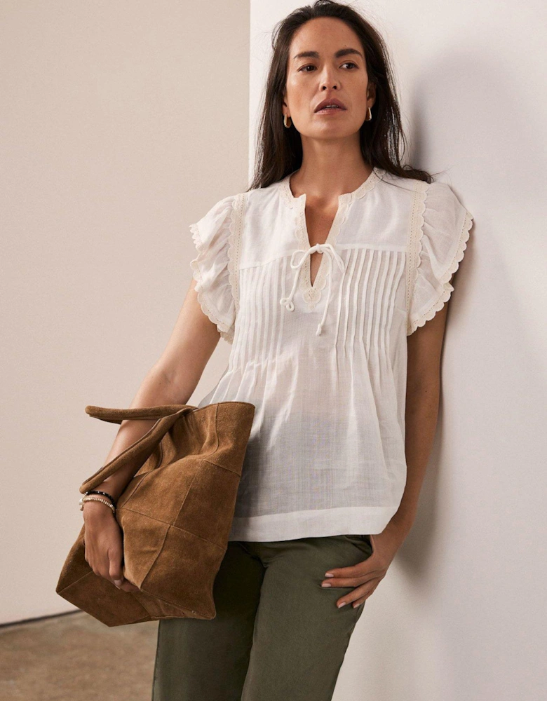 White Cap Sleeve Blouse