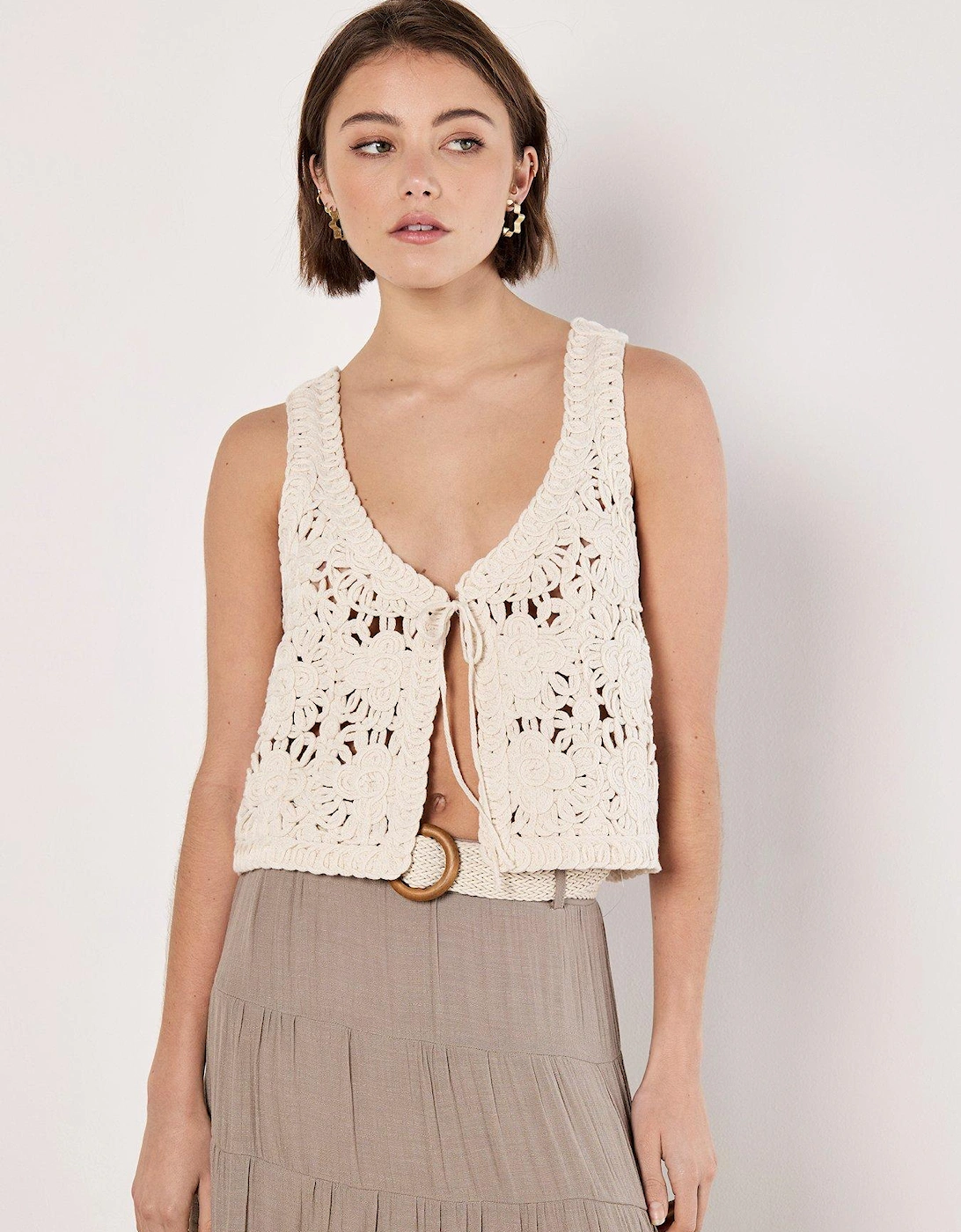 Crochet Tie-front Vest, 2 of 1