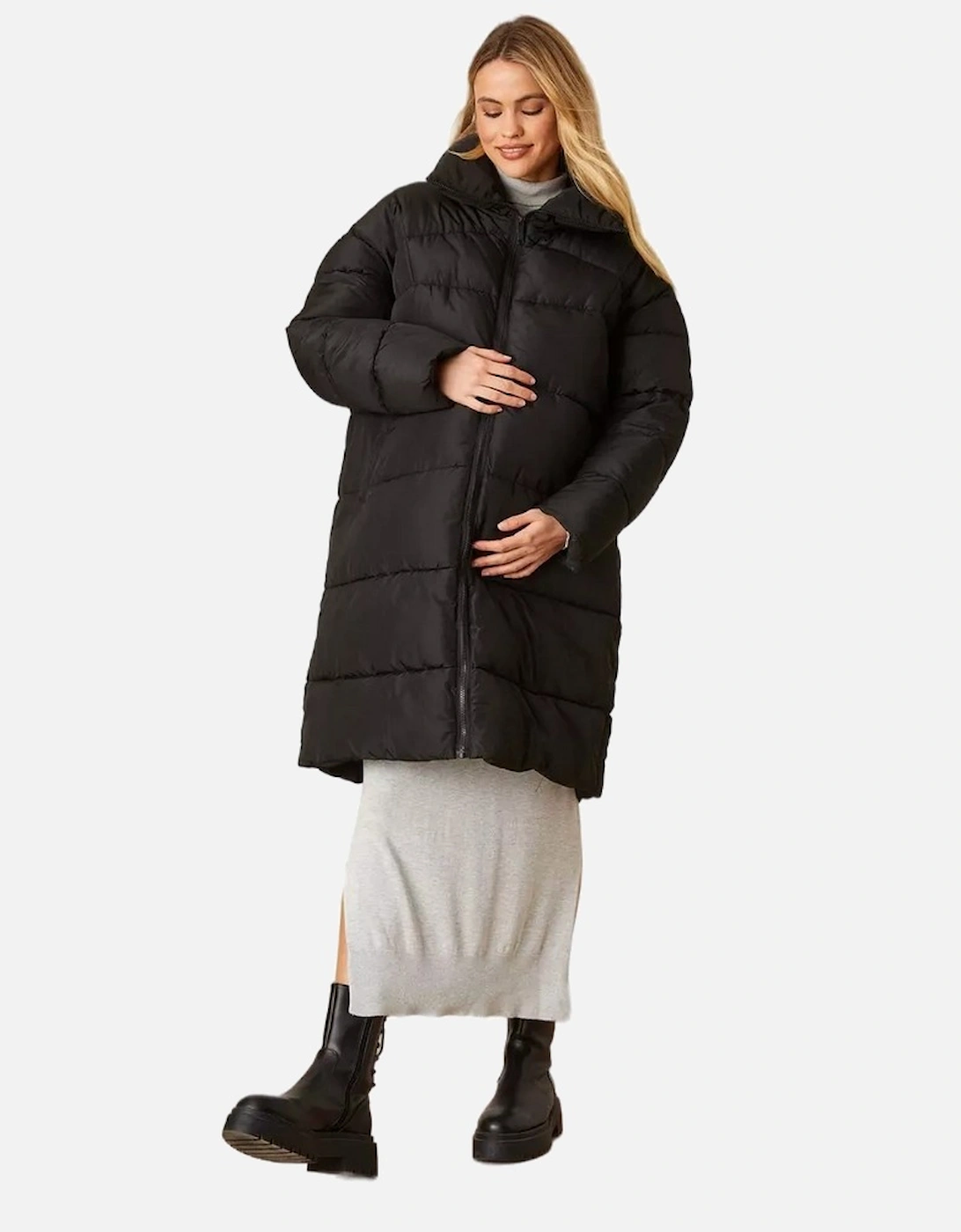 Womens/Ladies Longline Padded Maternity Coat, 6 of 5