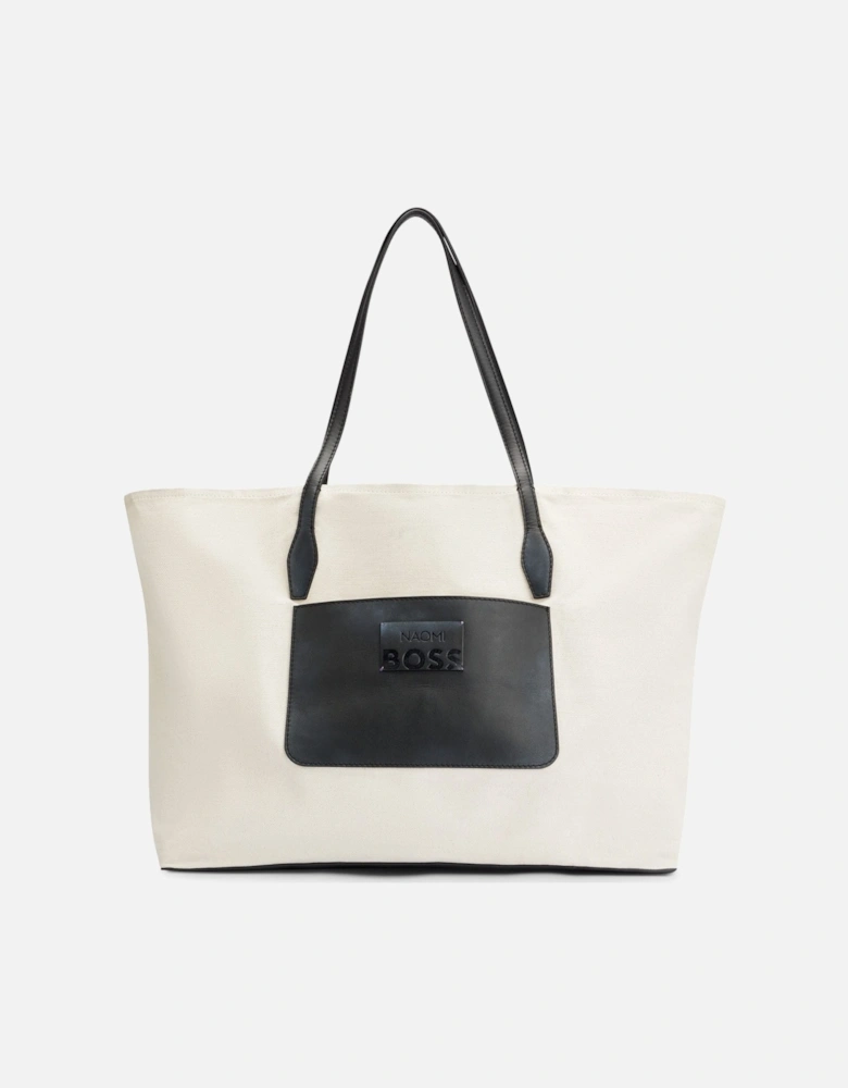 NAOMI X BOSS Leather-Trimmed Shopper Bag