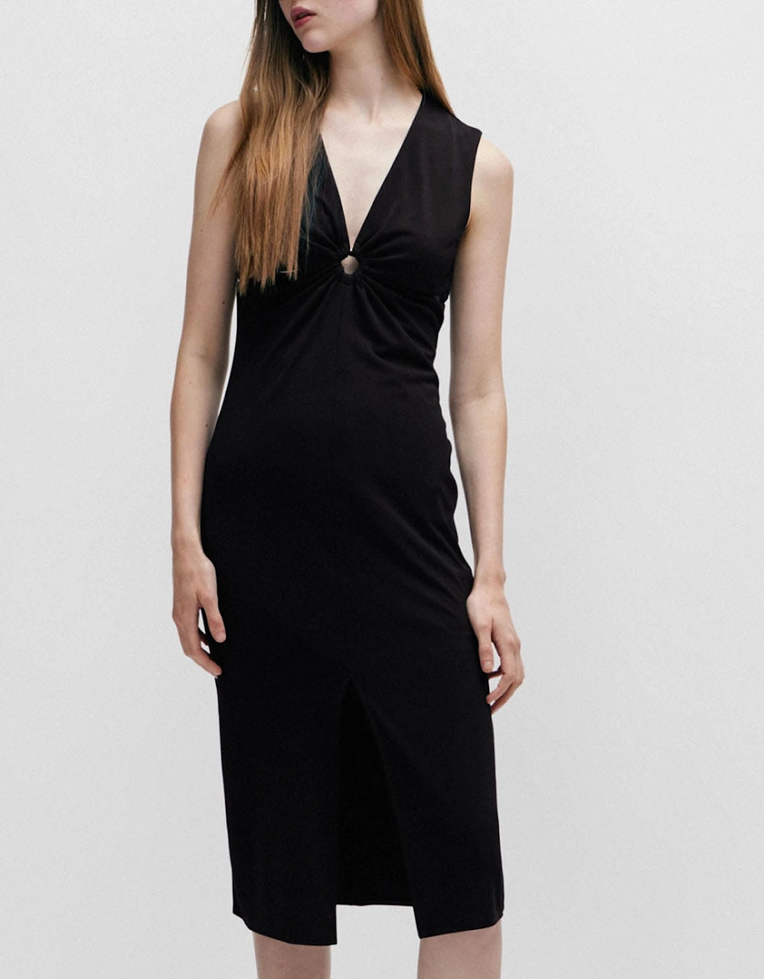 Hugo Boss Women's Kerta-1 Sleeveless Midi Dress - Black - Size: 6