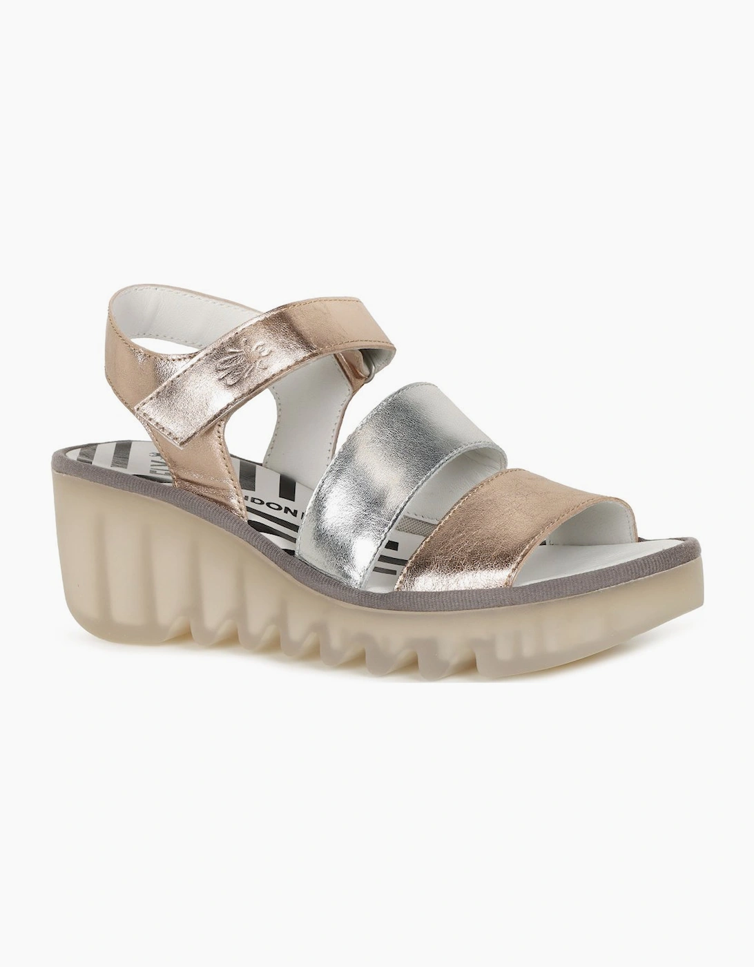 Fly London Women's Bexy Womens Wedge Heel Sandals - Silver - Size: 7