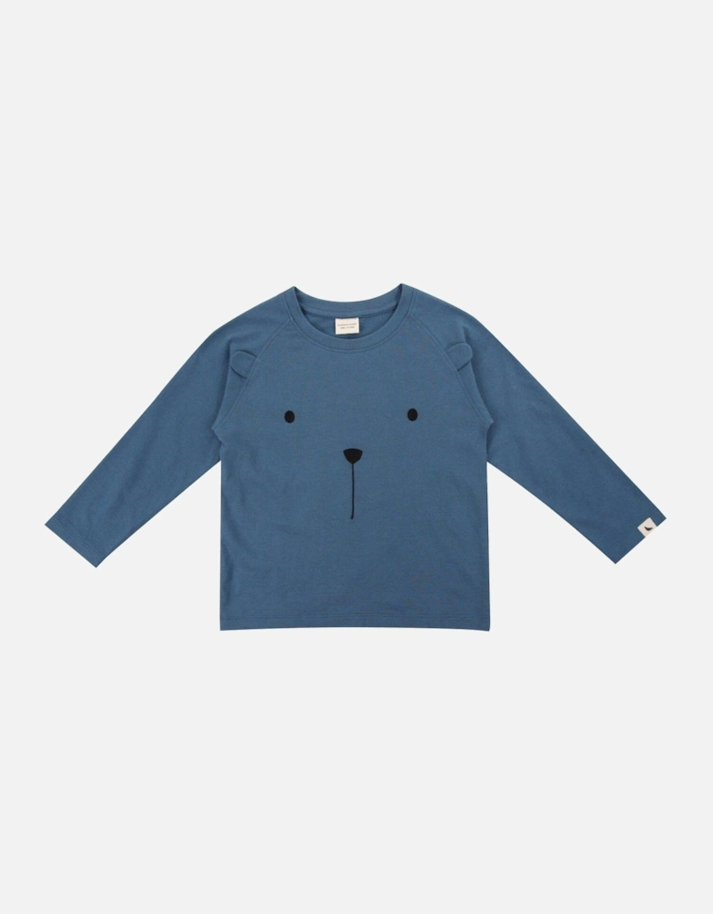 Kids Ocean Bear Character Long Sleeve Top - Blue