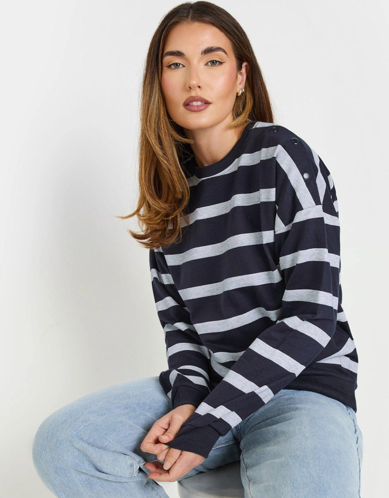 Tall Stripe Popper Sweat