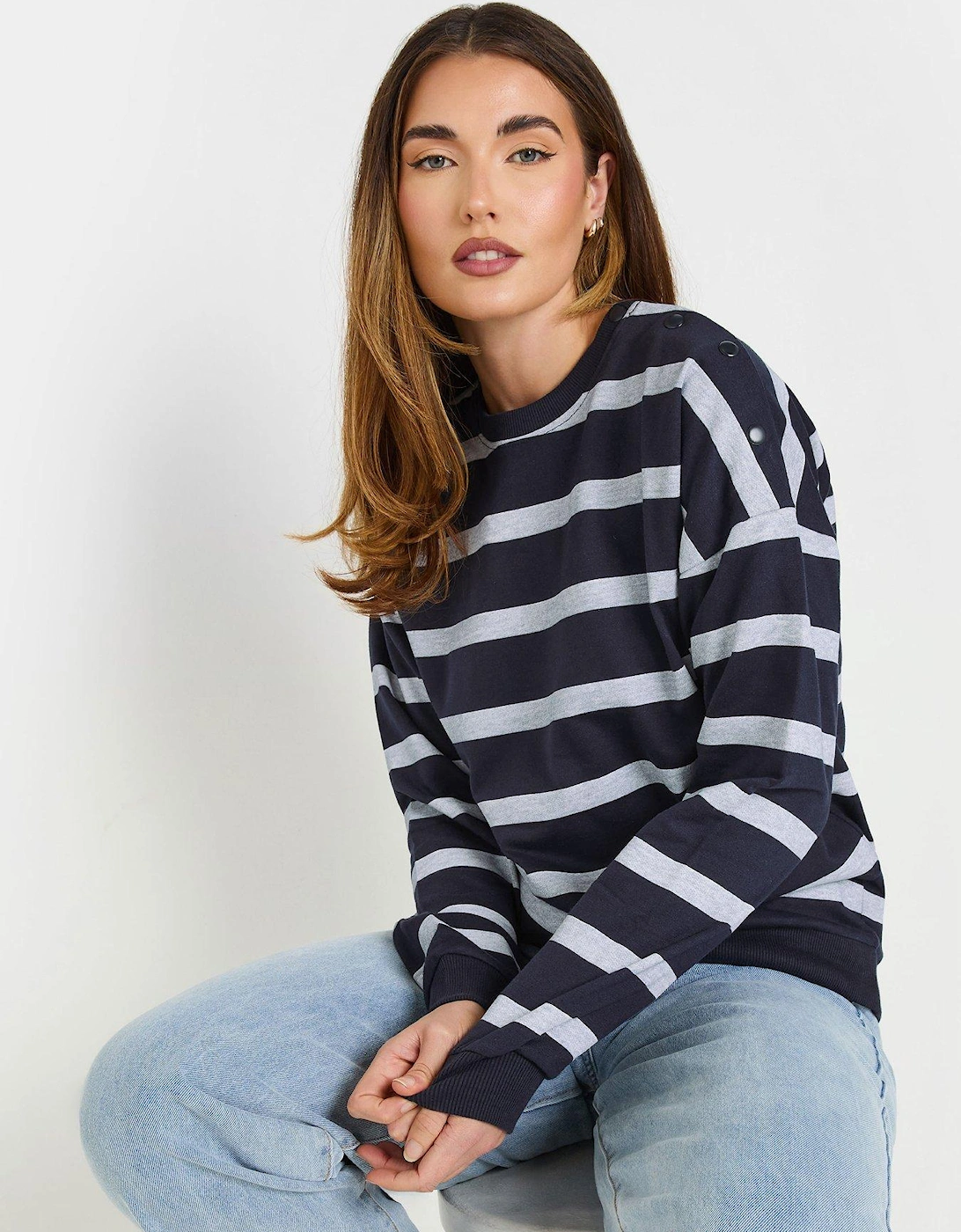 Tall Stripe Popper Sweat, 2 of 1