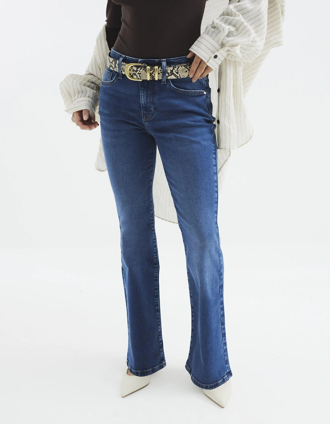 Petite Denim Mid Rise Bootcut Jeans, 2 of 1