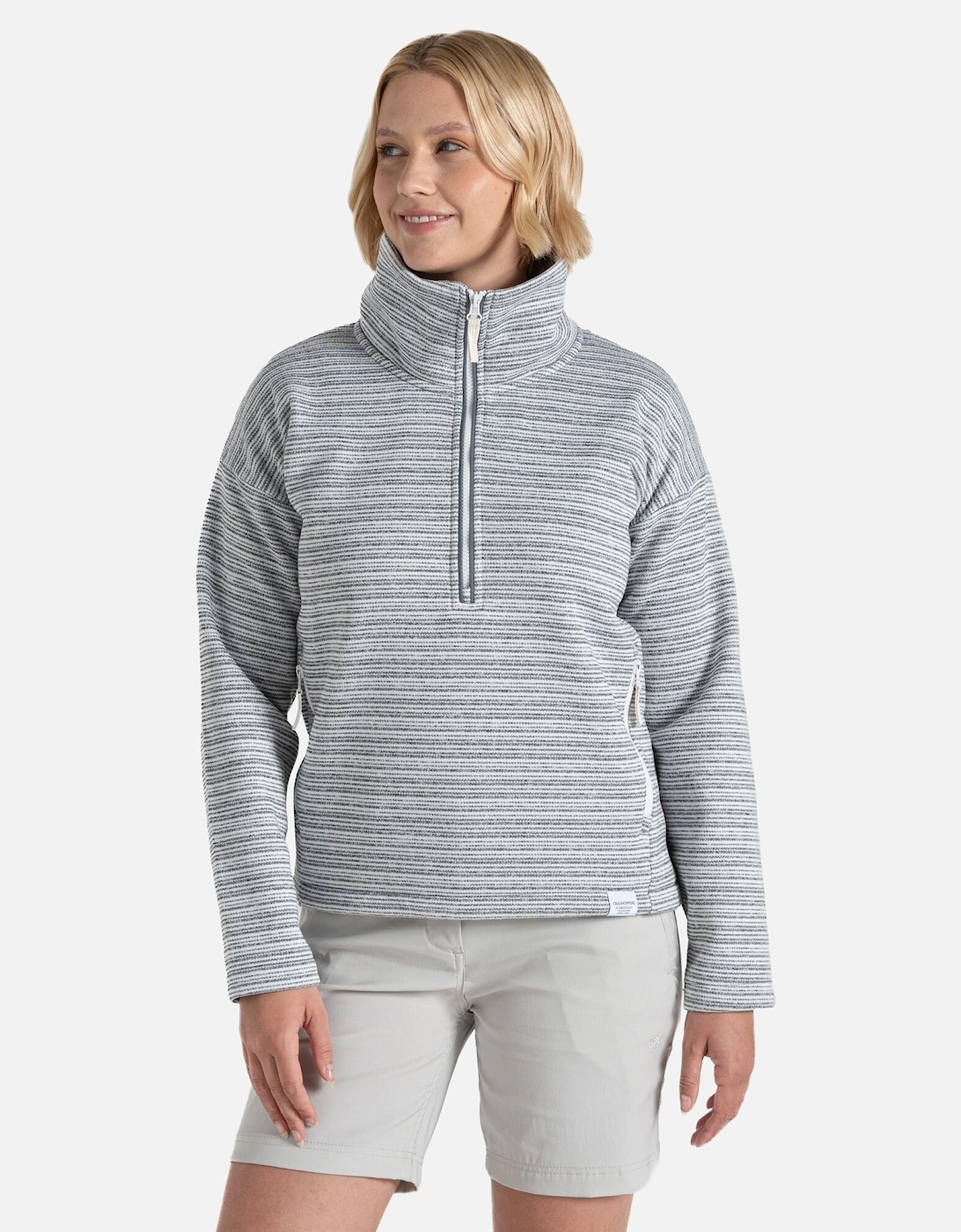 Womens/Ladies Daisy Stripe Half Zip Fleece Top, 5 of 4