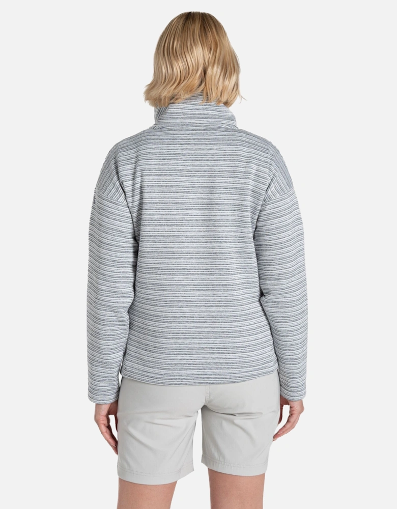 Womens/Ladies Daisy Stripe Half Zip Fleece Top