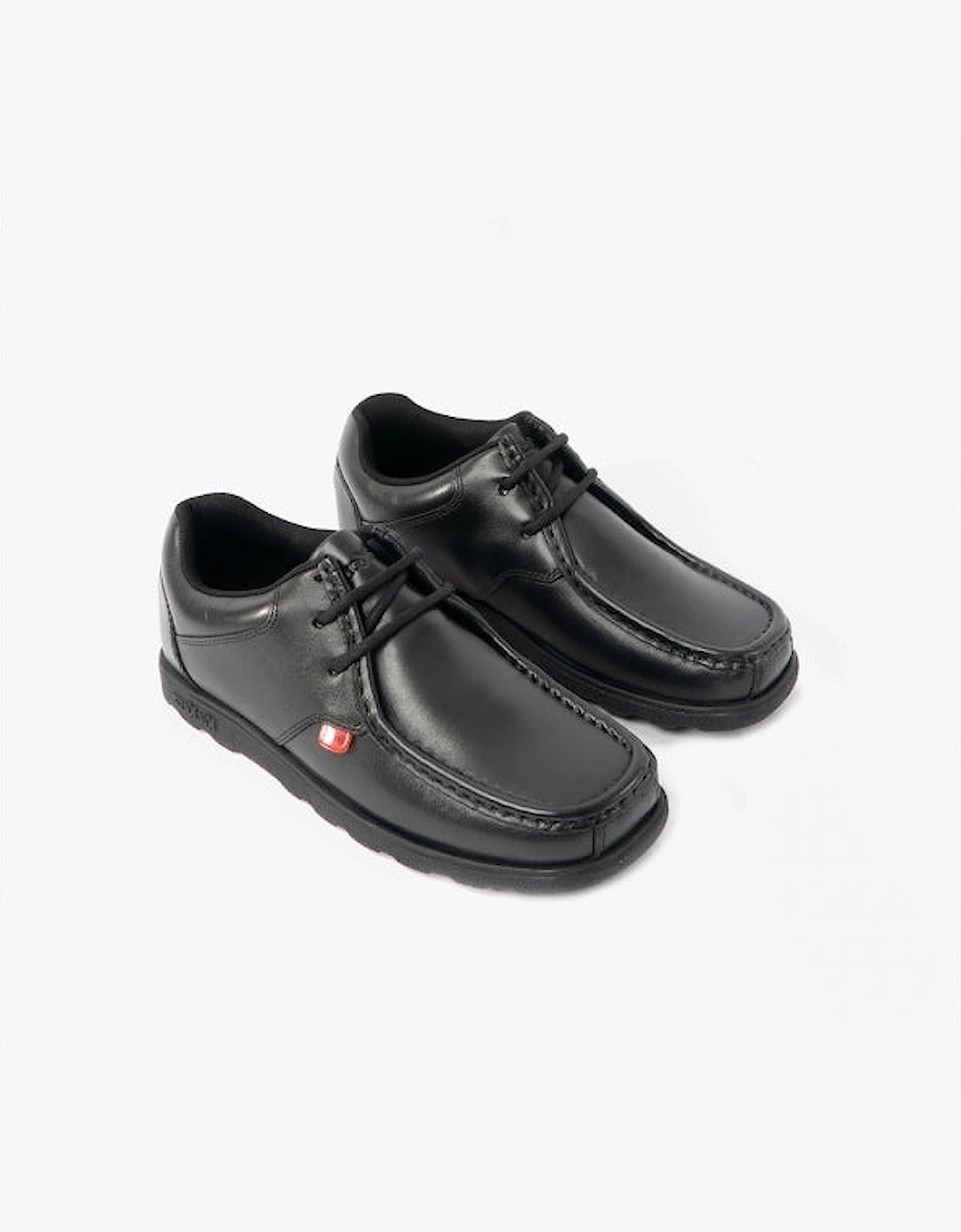 Kickers Boys Fragma Lace Up Kids Shoes - Black - 4 (37) - Image 2