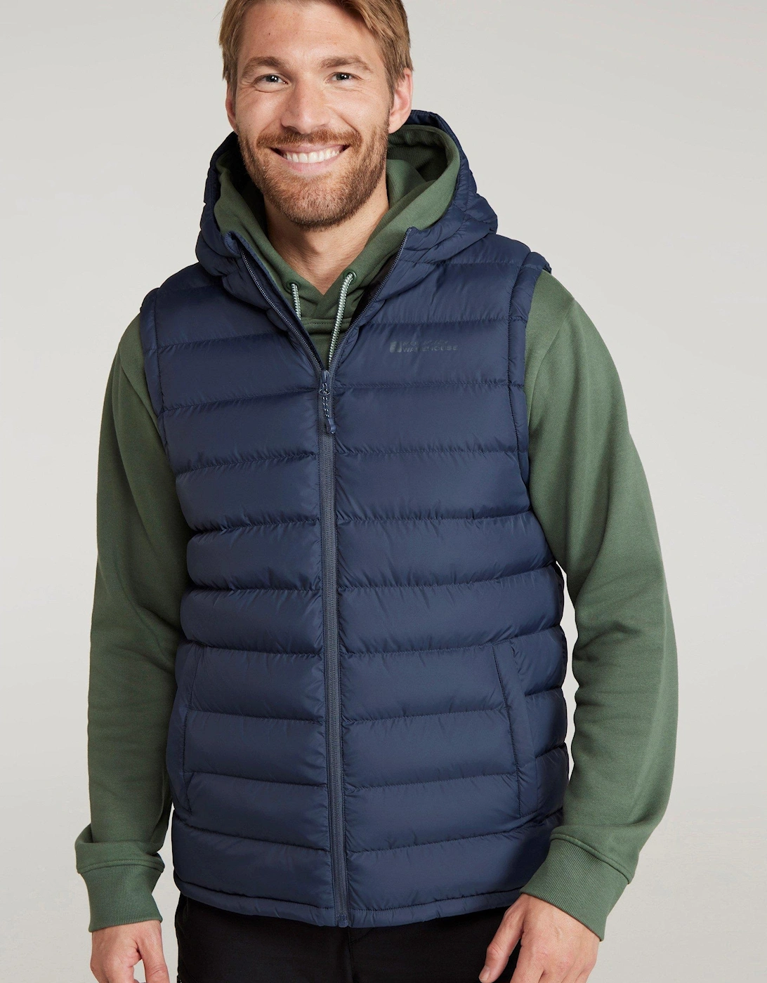 Mountain Warehouse Men's Red Seasons Hooded Padded Gilet - Size 44/Regular