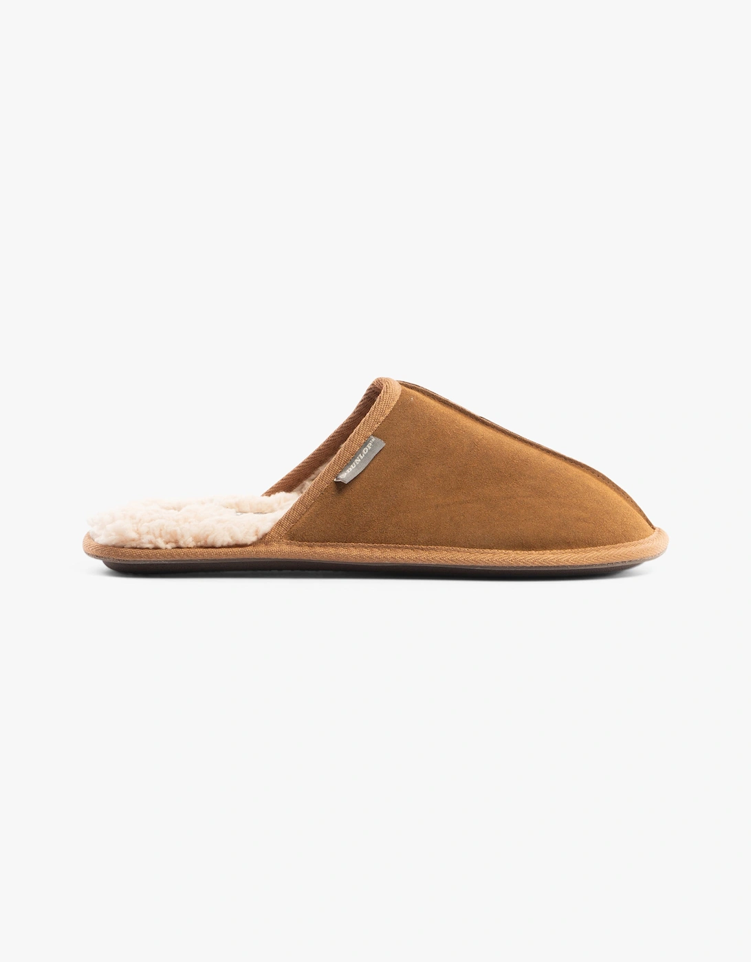 Men's Dunlop TAYLOR Mens Suede Mule Slippers Cognac - Brown - Size: 7
