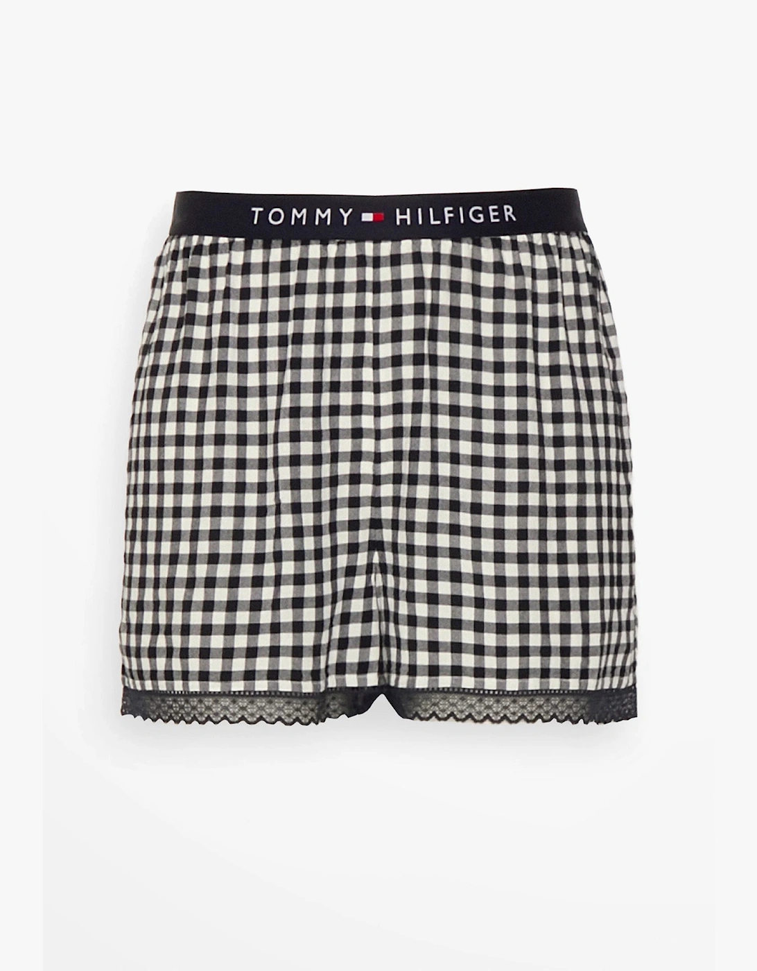 Women's Tommy Hilfiger WOVEN SHORT PRINT Womens Shorts Heritage Gingham Desert Sky - Multi - Size: 14