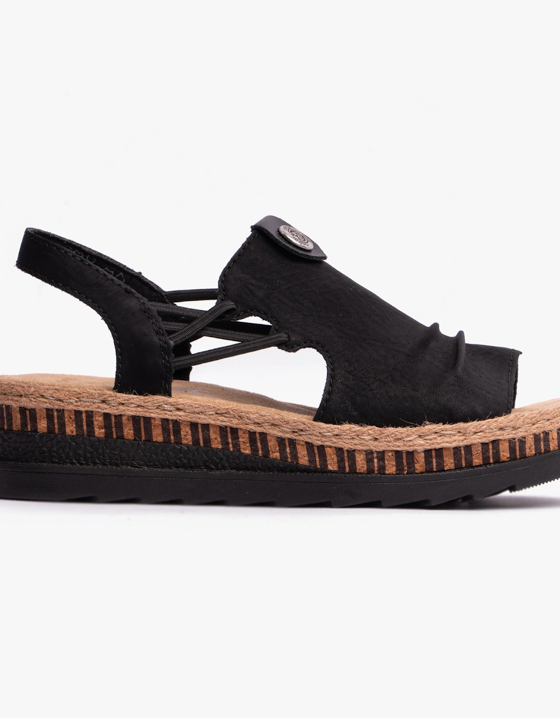 Rieker Women's Black V7972 Slingback Sandals  3.5 Uk Size 3.5