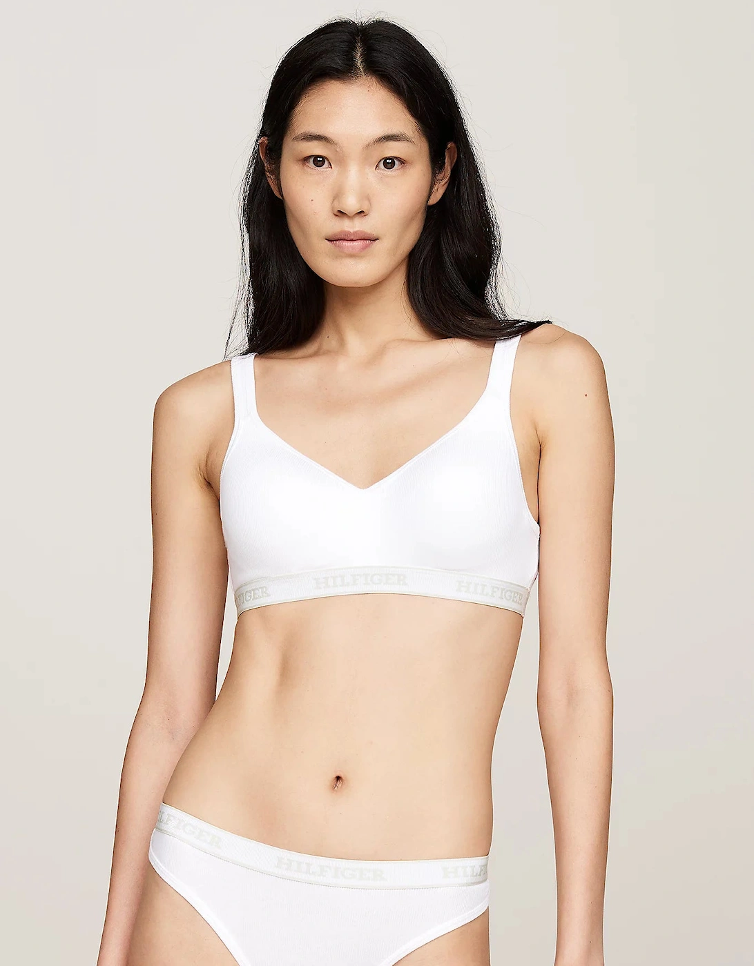 Women's Tommy Hilfiger MONOTYPE Womens Bralette Lifts White - Size: MEDIUM