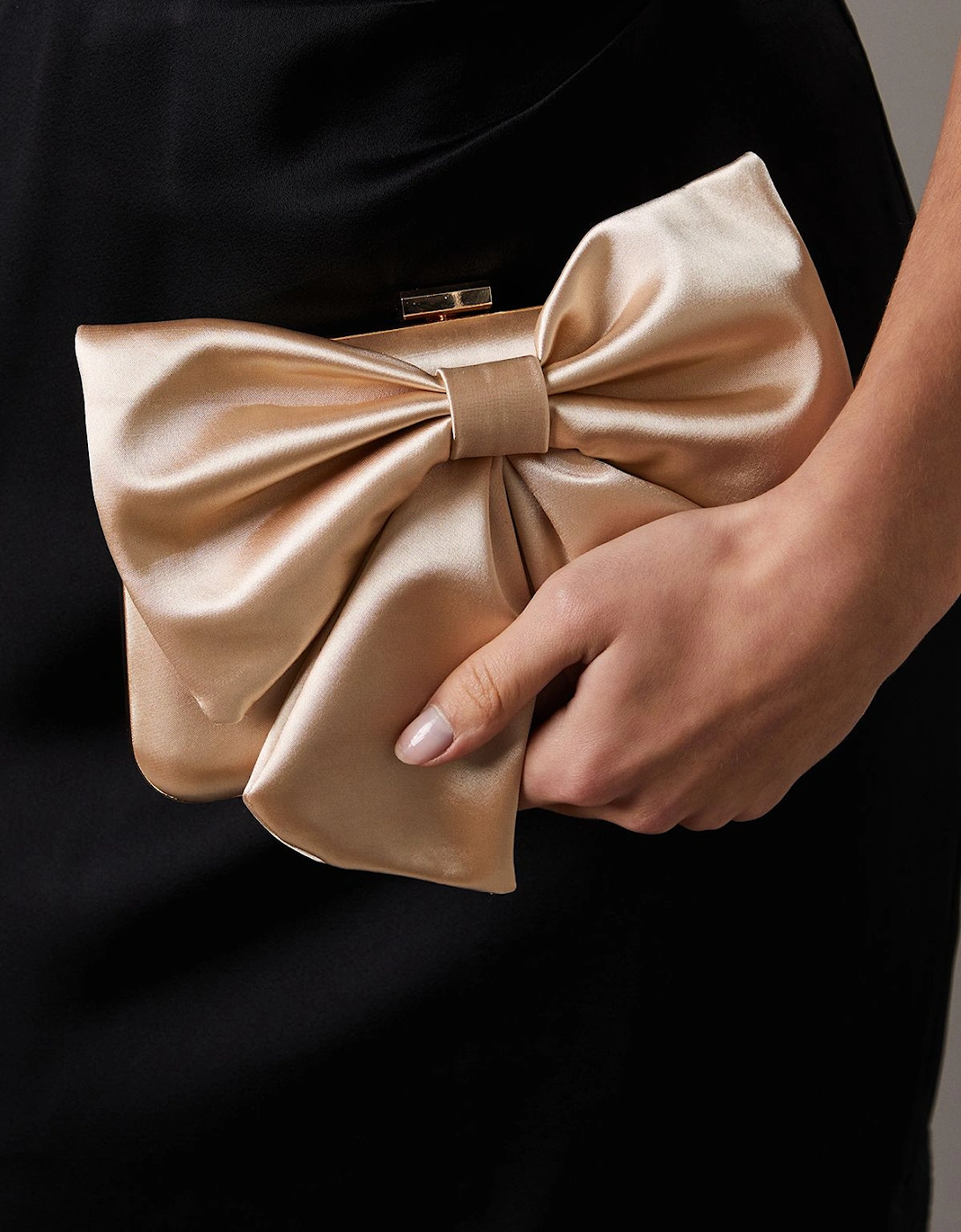 Azalea Satin  Bow Detail Clutch Bags