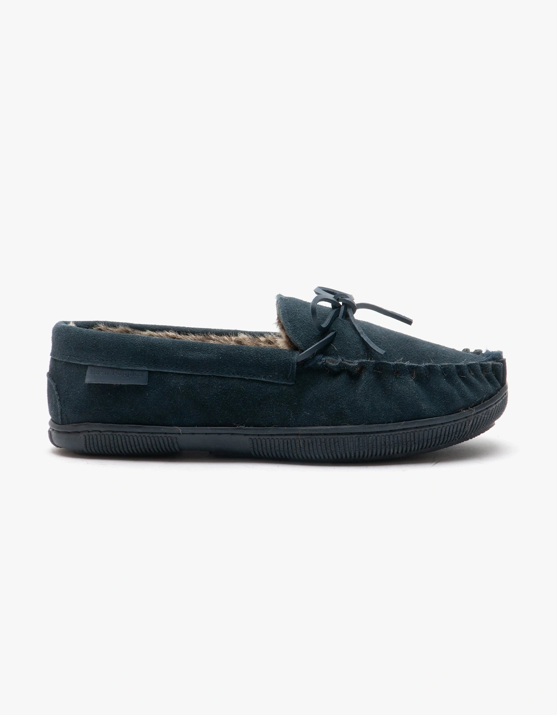 Hush Puppies Men's Hush Puppies ACE Mens Suede Moccasin Slippers Navy - Blue