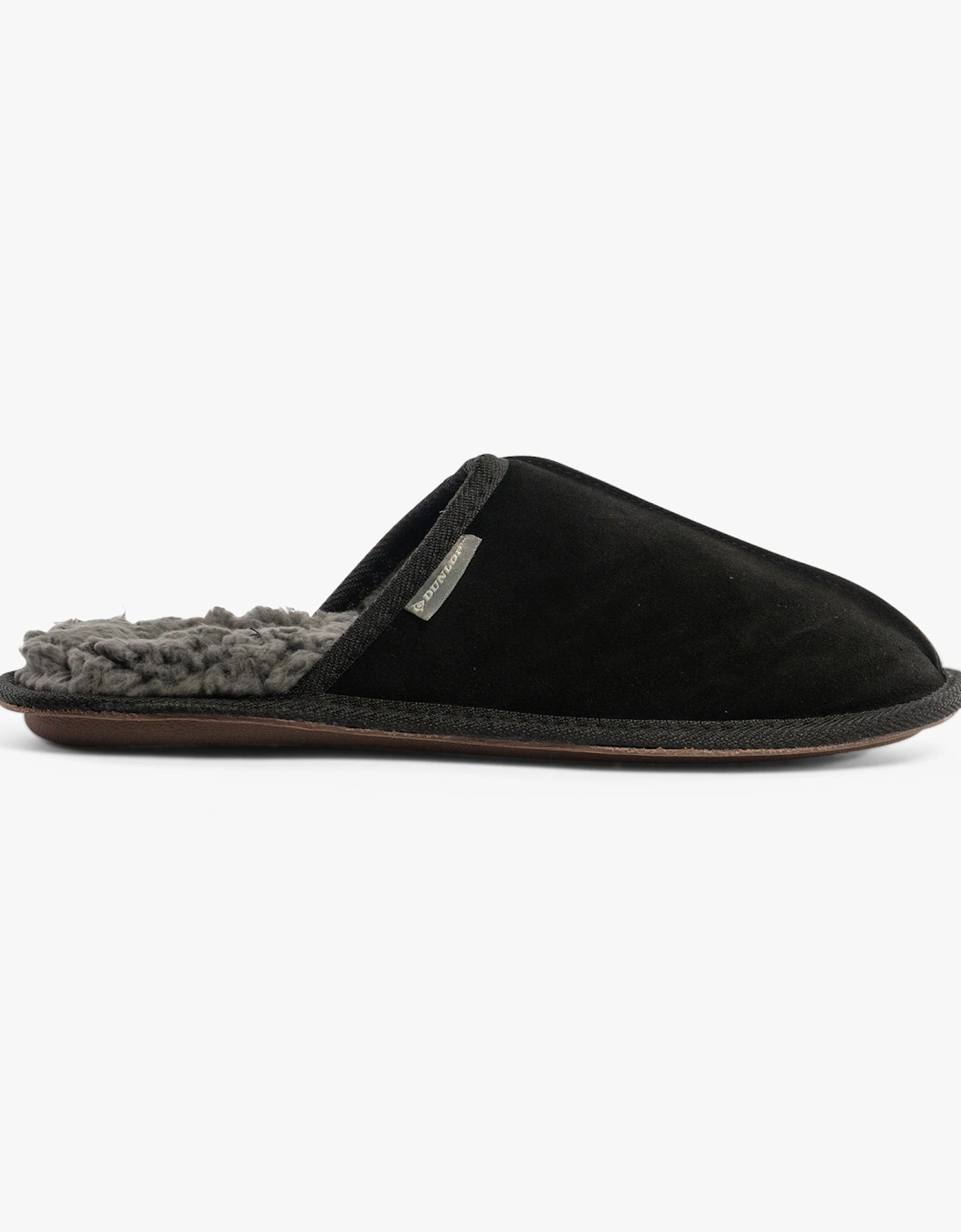 Men's Dunlop TAYLOR Mens Suede Mule Slippers Black - Size: 6