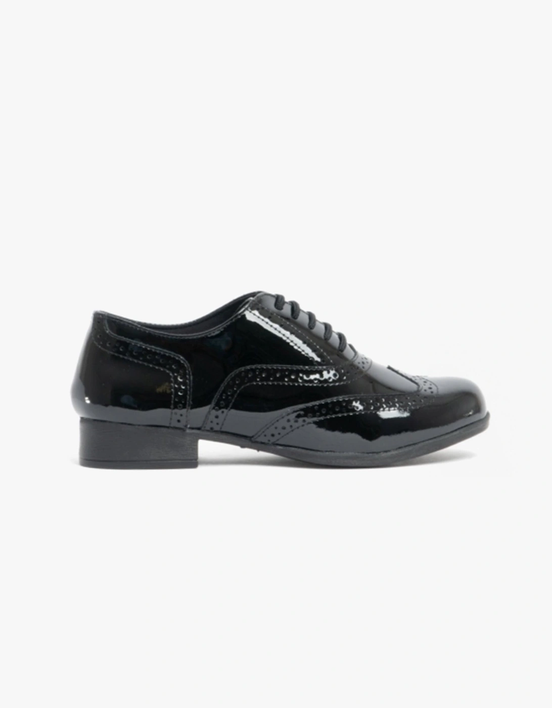 Hush Puppies Girls Black 'S Kada School Shoes Patent  Uk 4 Older Kids