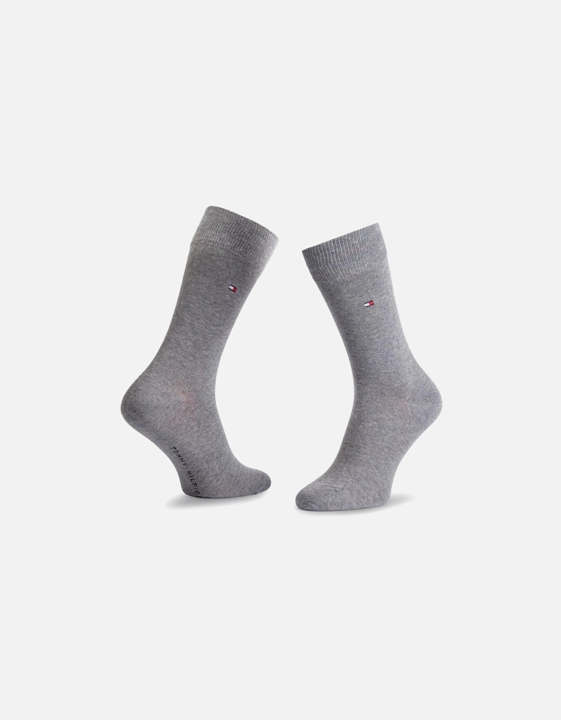 Tommy Hilfiger Men's Grey 2 Pack Crew Classic Socks - : 6.5/7/8/7.5 Uk Size 6.5-8