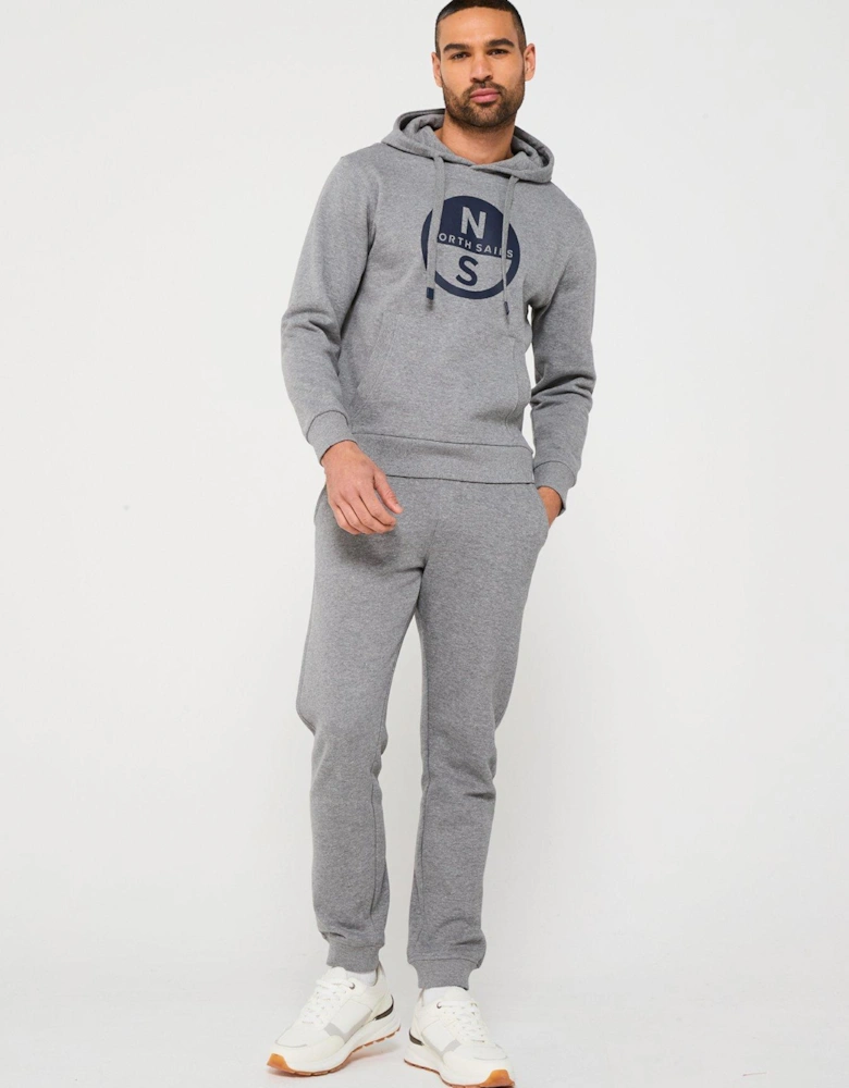 Chest Logo Overhead Hoodie - Light Grey
