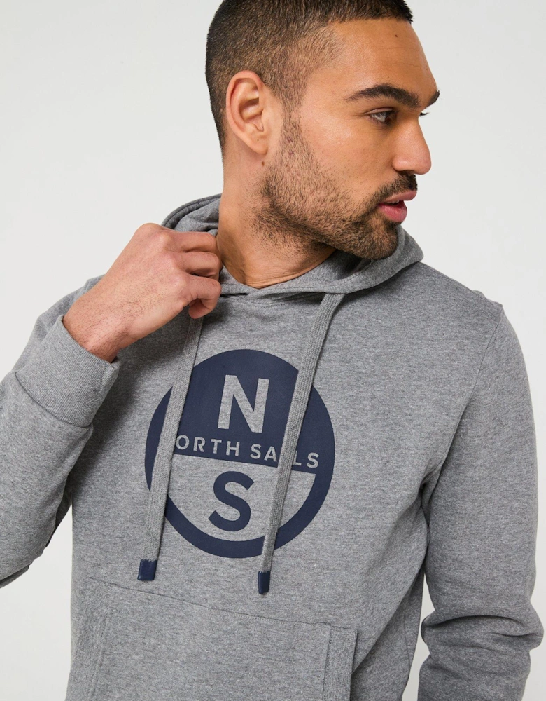 Chest Logo Overhead Hoodie - Light Grey
