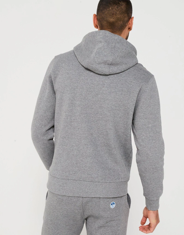 Chest Logo Overhead Hoodie - Light Grey