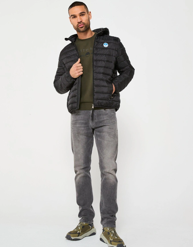 Skye Lightweight Ripstop Quilted Hooded Jacket - Black