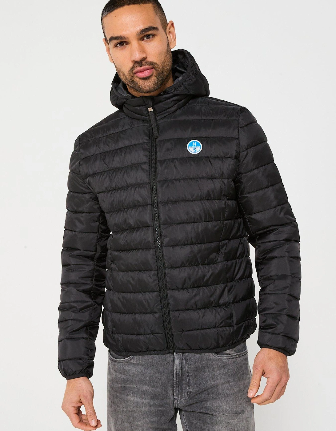 Skye Lightweight Ripstop Quilted Hooded Jacket - Black