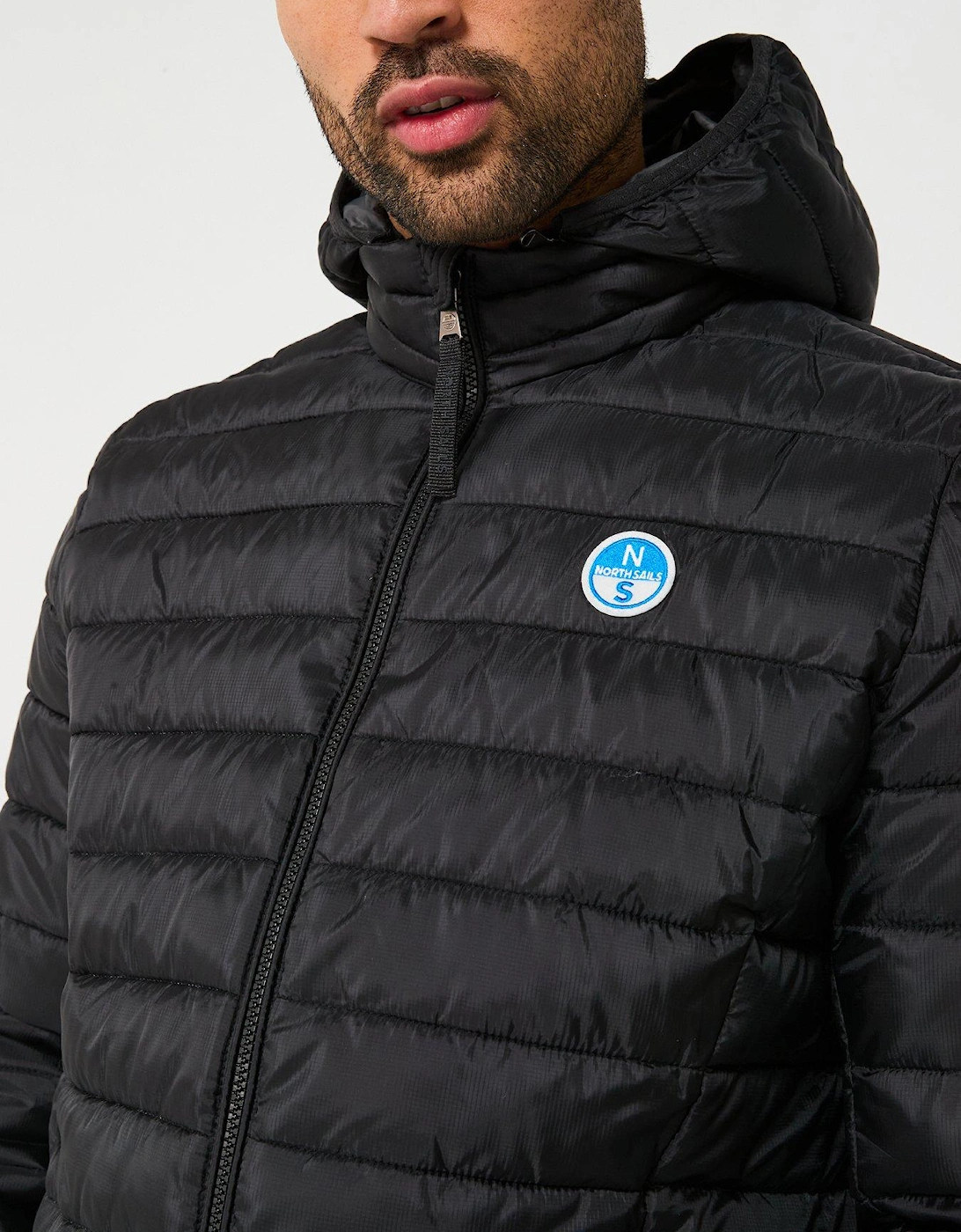 Skye Lightweight Ripstop Quilted Hooded Jacket - Black
