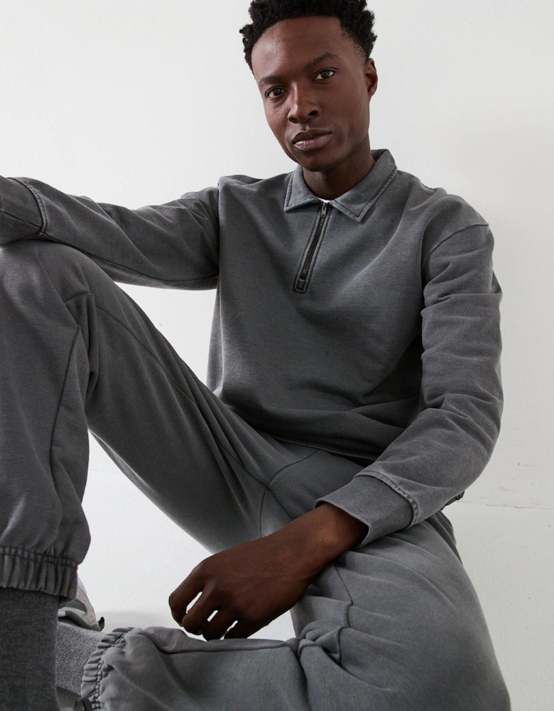 Heavyweight 1/4 Zip Sweat - Dark Grey
