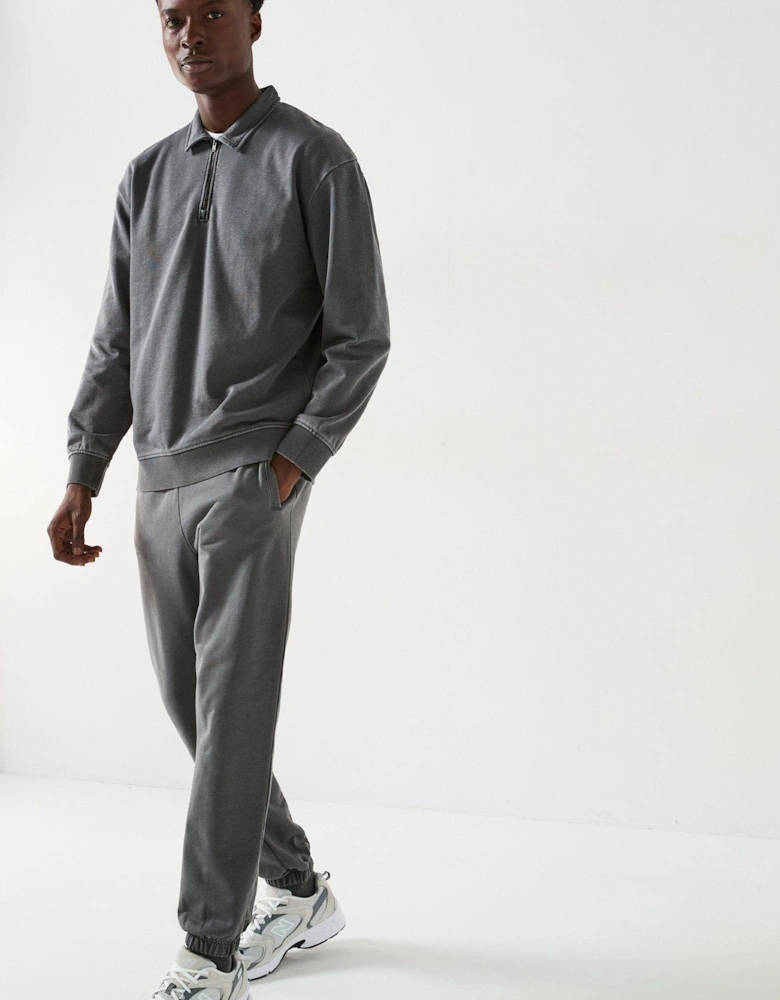 Heavyweight 1/4 Zip Sweat - Dark Grey