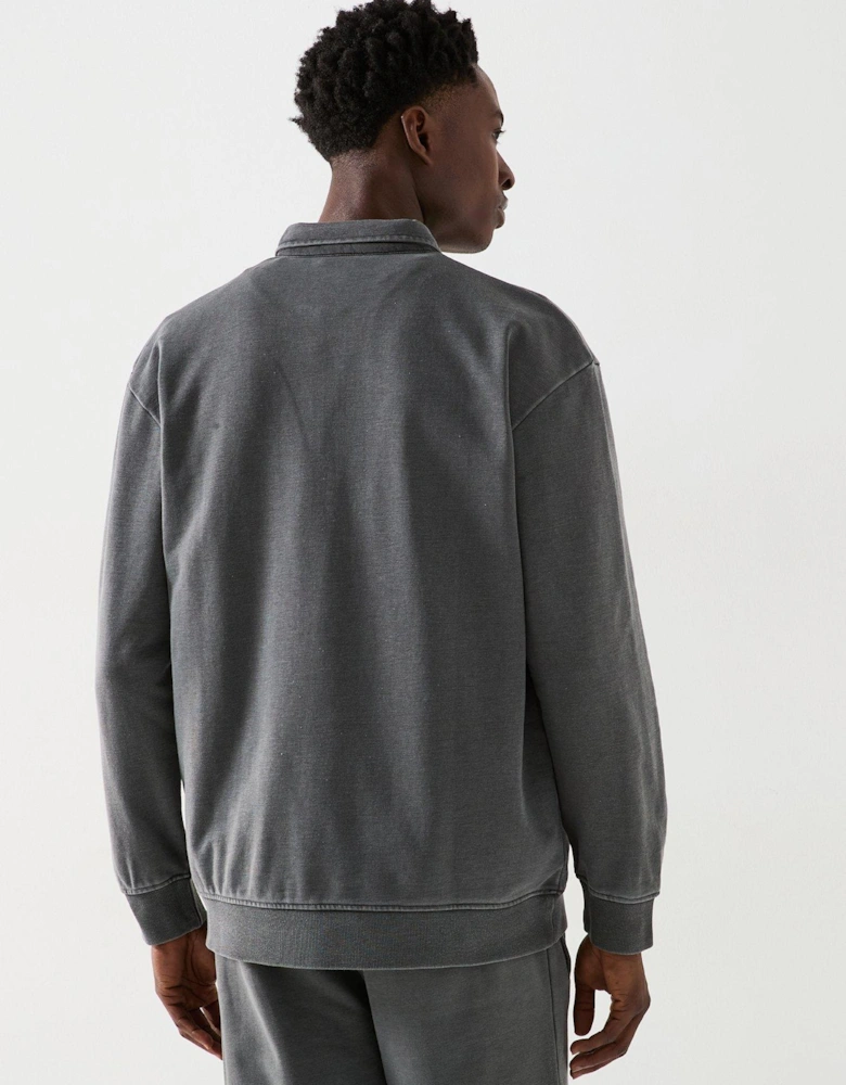 Heavyweight 1/4 Zip Sweat - Dark Grey