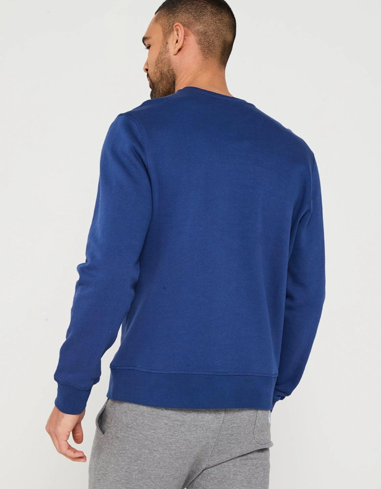 Left Chest Logo Crew Sweatshirt - Blue