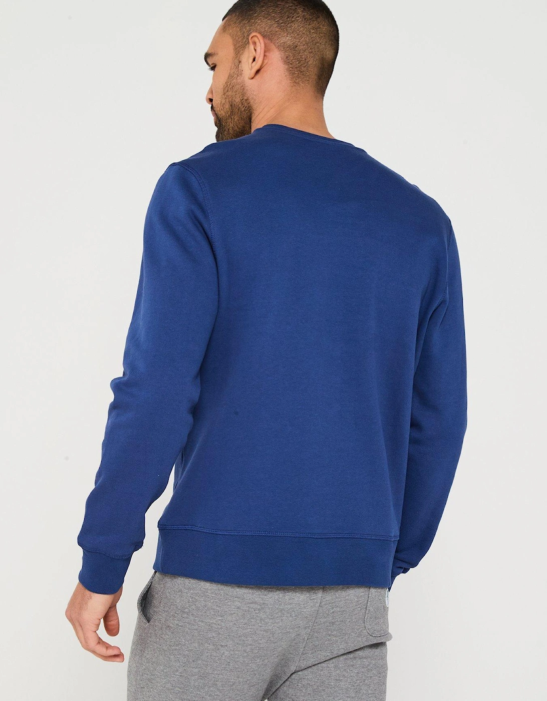 Left Chest Logo Crew Sweatshirt - Blue