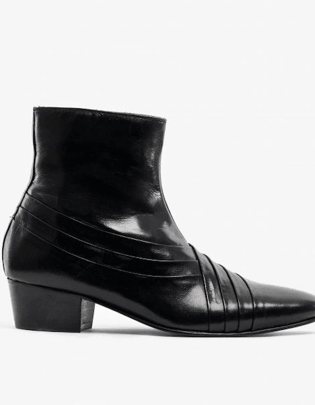 SALVATORE Mens Leather Cuban Heel Boots Black, 12 of 11