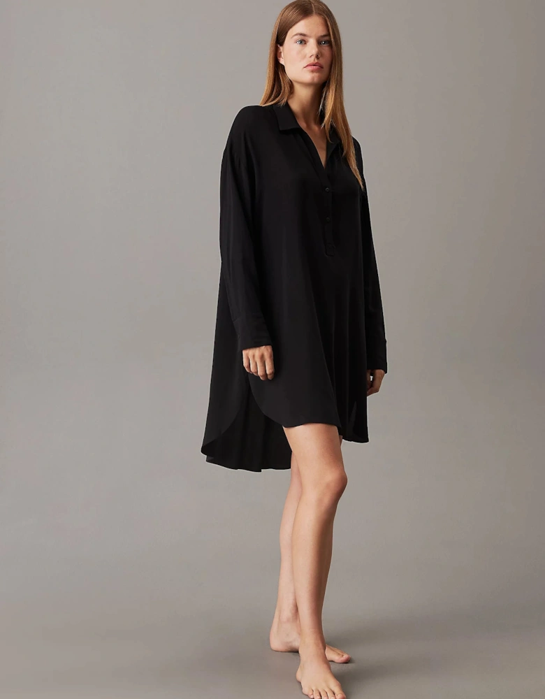 WOVEN VISCOSE Womens Nightshirt Black