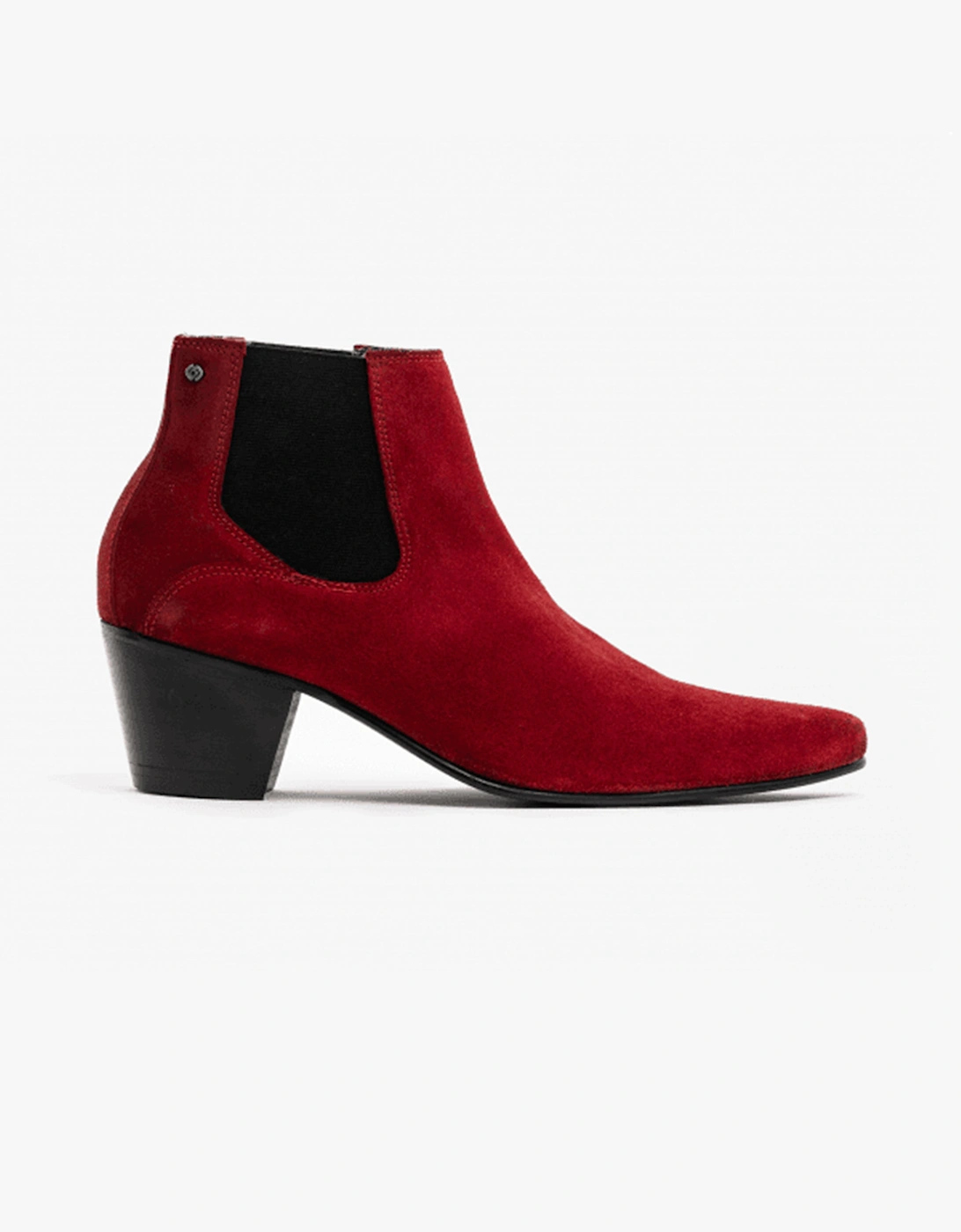 Men's Club Cubano McCARTNEY Mens Suede Winklepicker Cuban Heel Boots Red - Size: 9