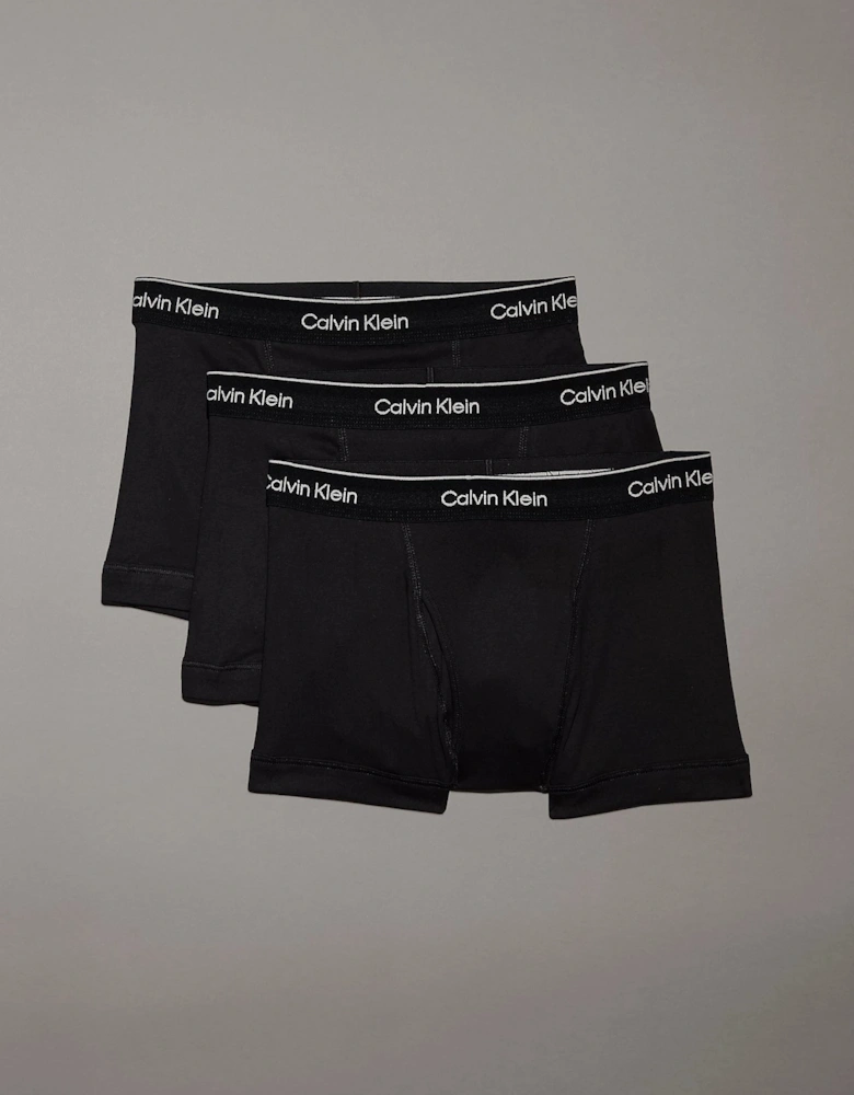 COTTON CLASSICS Mens 3 Pack Trunks Black