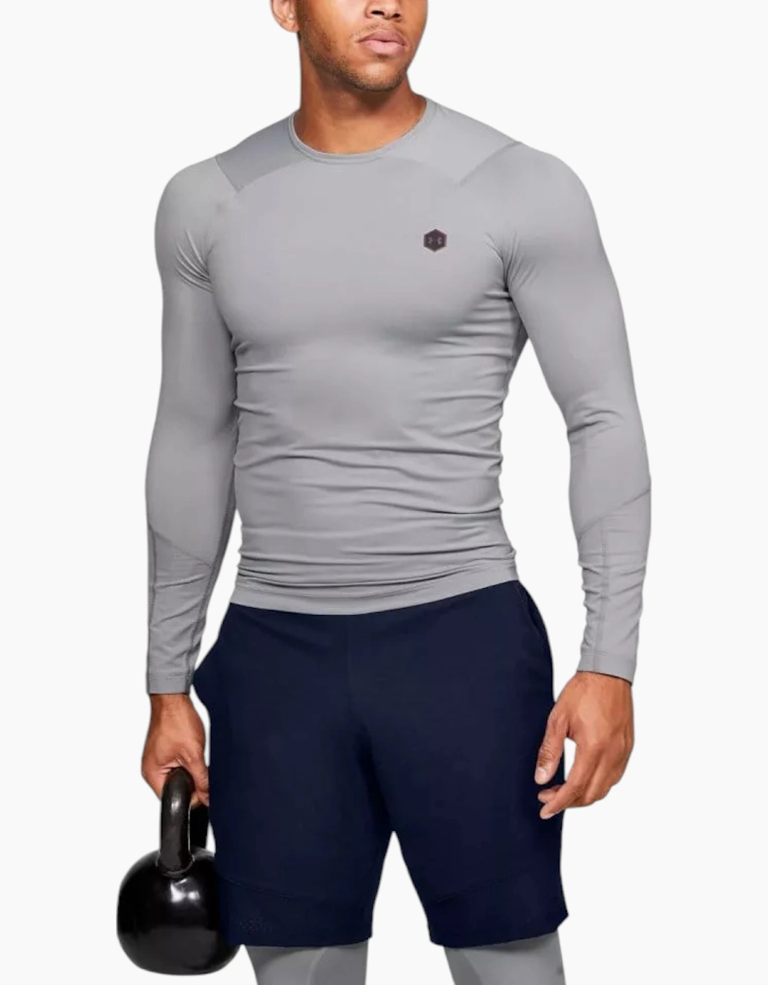 Under Armour Men's UNDER ARMOUR Mens T Shirt Long Sleeve Compression Tops Summer Training Gym Tee - Grey