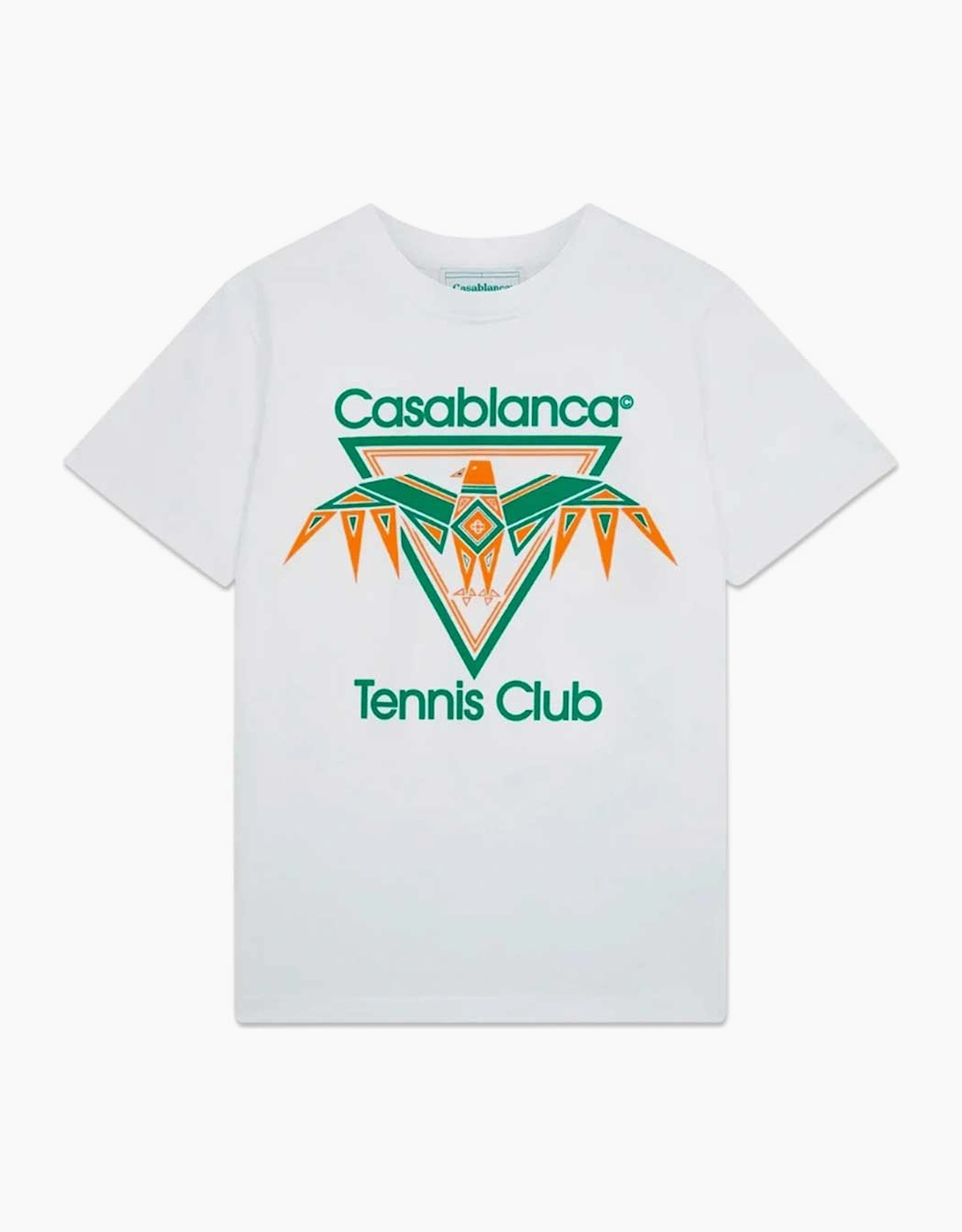 Casablanca Men's White Playful Eagle Tennis Club Print T-Shirt  40 L